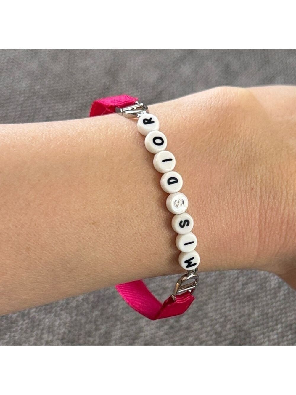 Dior Miss Dior Bracelet Pink Ribbon White Beads - Picture 8 of 11